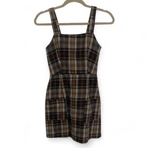 American Eagle Grunge Plaid Academic Sleeveless Mini Dress Size XS
